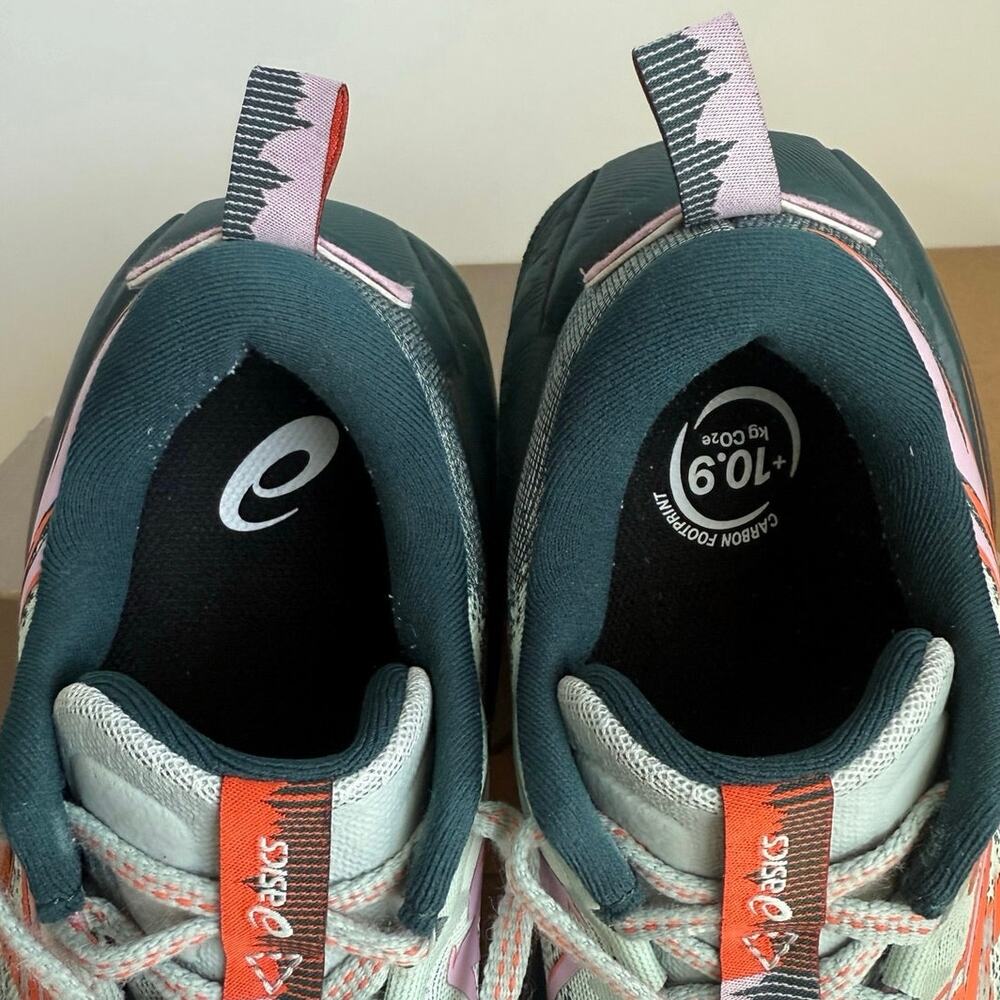 ASICS Trabuco Max 4 Cold Moss/Orange Women Trail Sneakers- SZ 7 - Picture 5 of 12